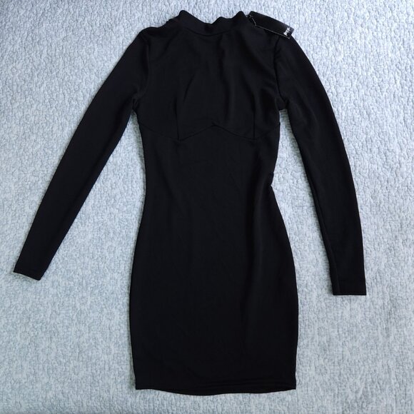 NWT Nasty Girl Black High Neck Bodycon Dress, Size 4 - Picture 3 of 9